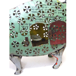 Świnka w Okularach lampion Figurka metalowa z recyclingu